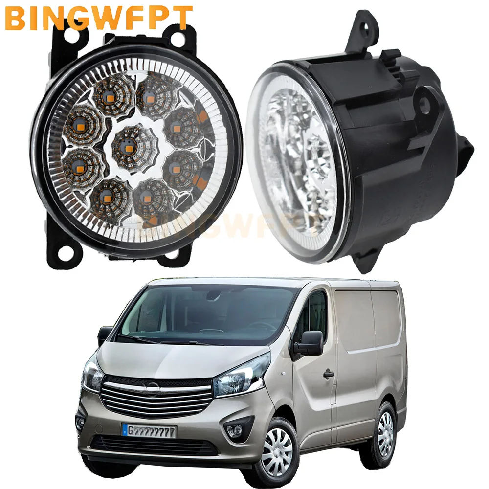 2Pieces Fog Lamps Light Assembly For Opel Vauxhall Vivaro B 2015-2019 LED Daytime Running Lights DRL H11 12V Fog Lamp