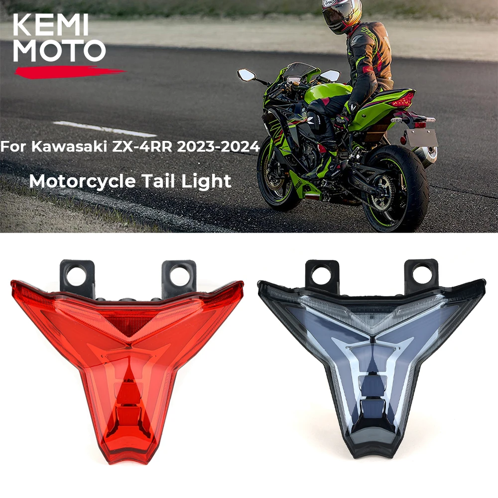 LED Tail Light For Kawasaki Ninja ZX-4R ZX-4RR 2023 2024 Motorcycle Rear Brake Turn Signal Integrated Lamp Blinker Taillight