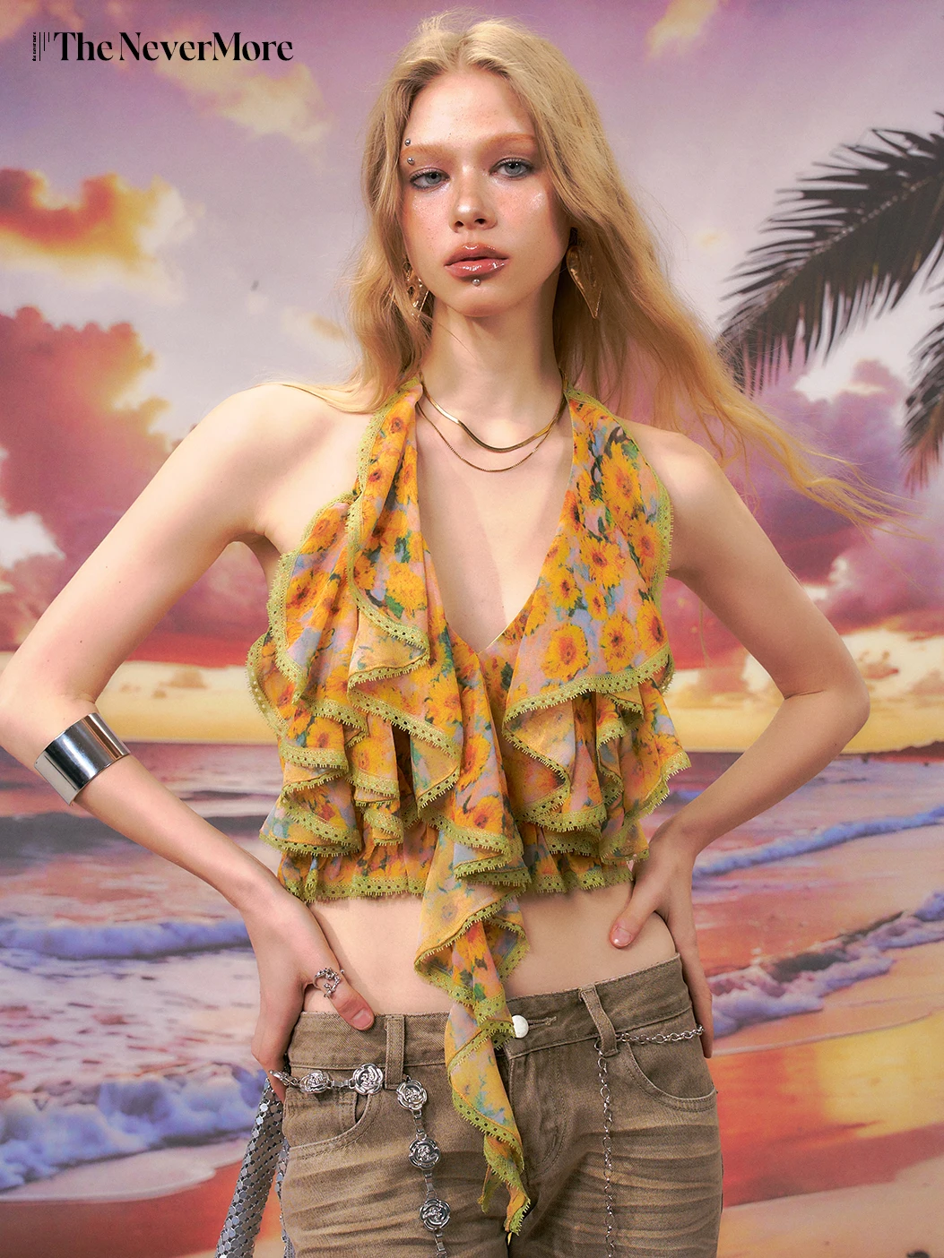 

Sexy Flal Crop Top Strapl Vest Original Design Polyester Material Slim Fit ort Length for Young Women