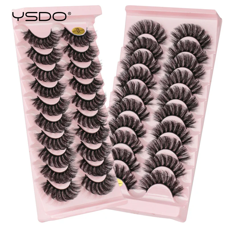 YSDO 3/5/10 Pairs Mink False Eyelashes Makeup Eyelash Extension Tool Natural Fluffy 3d Mink Lashes Maquiagem Thick Volume Cilios