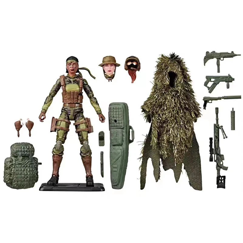 Hasbro G.I. Joe Classified Series 60th Anniversary Marine - Sniper with Ghillie Suit and drop troop action figure model toy Gift