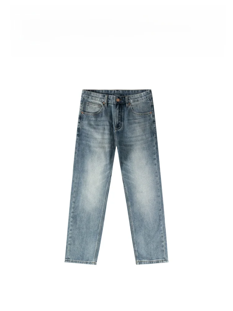 

BAIRBAOLIY Straight Leg Jeans Casual Versatile Trendy High Street Men's Pants Spring 2025 Faionable Urban Cotton Polyester ...