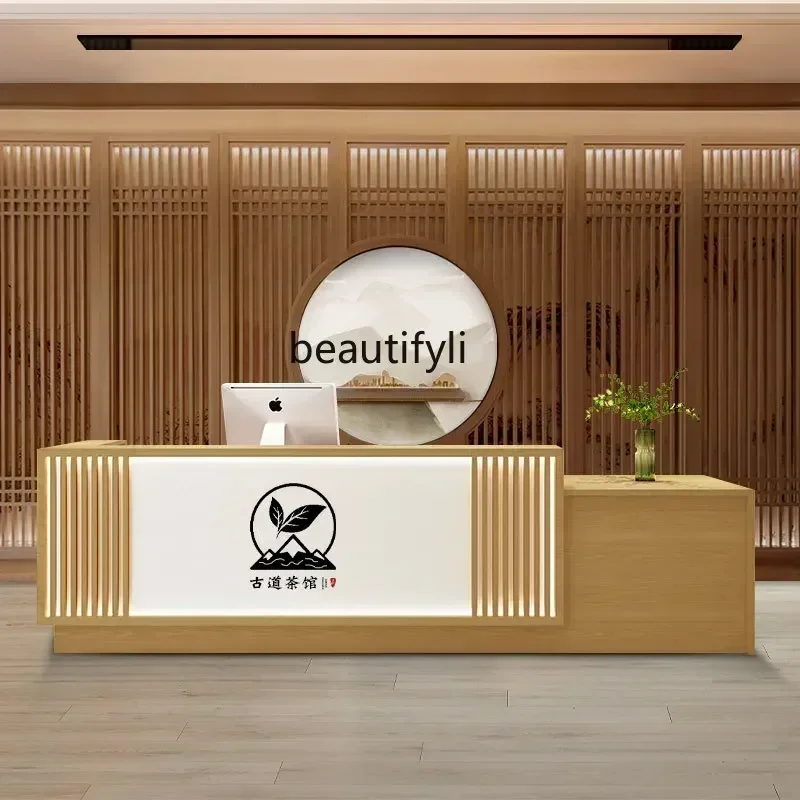 

smt14 New Arrivals New Chinese Style Bar Counter Shop Cashier Tea Ear Cleaning Foot Massage Store Pavilion of Regimen Reception