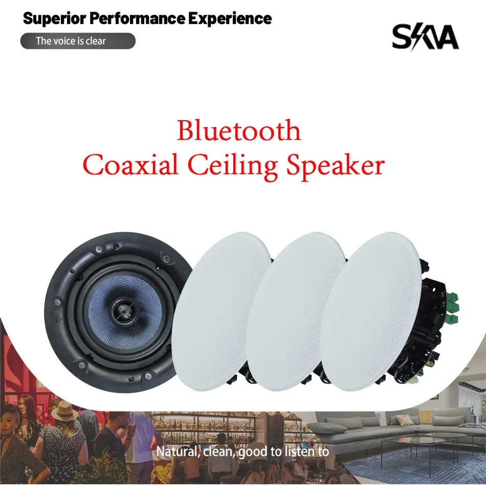 Bluetooth Coaxial Ceiling Speaker Build in Class D Amplifier Music Player for Home Theater Sound System Consumer Electronics