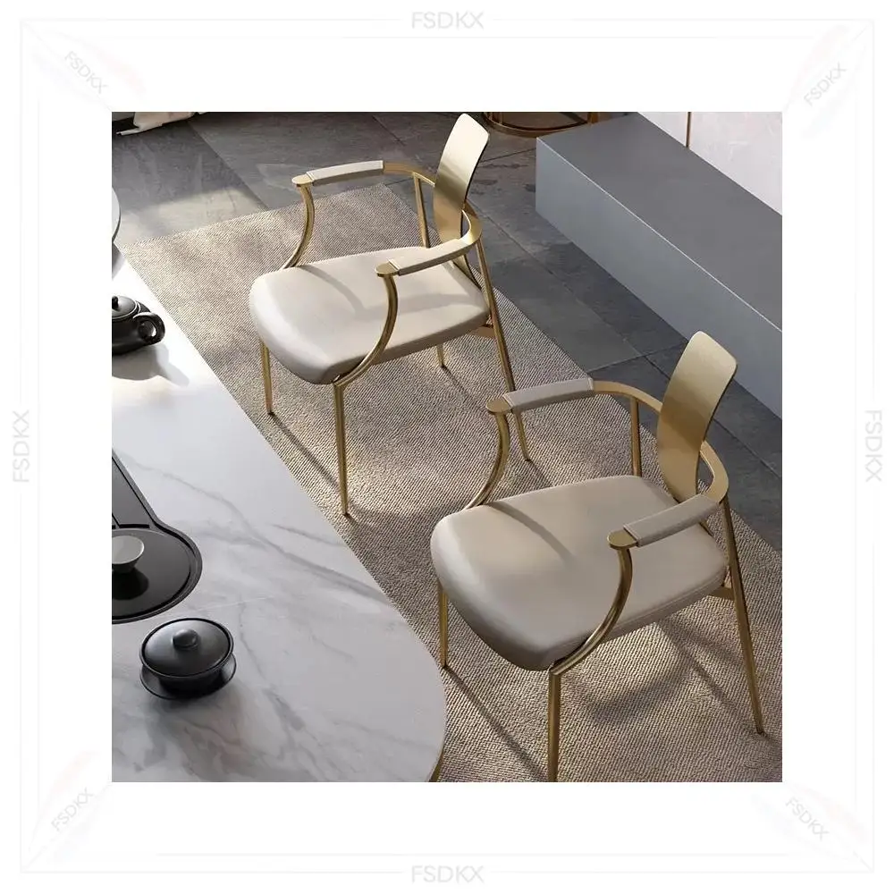 Современный роскошный итальянский скандинавский кожаный обеденный стул для отдыха с высокой спинкой для отелей, кафе, гостиной, дизайнерский стул для кофейни