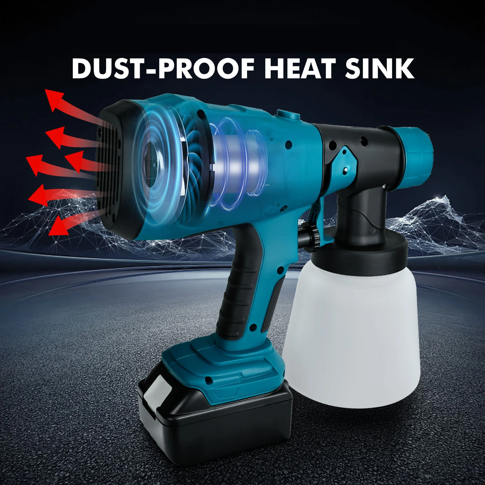 

Electric Cordless Spray Gun Paint Sprayer For Furniture, Walls, Cars Lightweight Coating Airbrush For Makita 18V Battery Pin