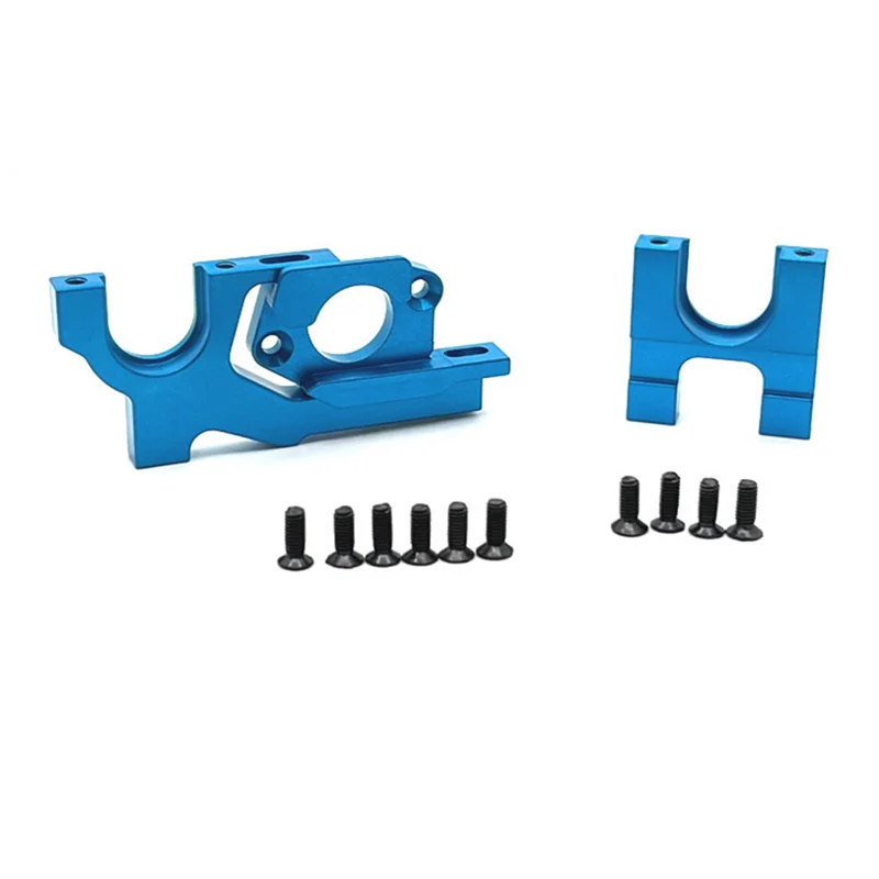 Metal Adjustable Motor Mount and Center Gear Mount Set for Wltoys 104072 104001 104002 1/10 RC Car Upgrades Parts,Blue