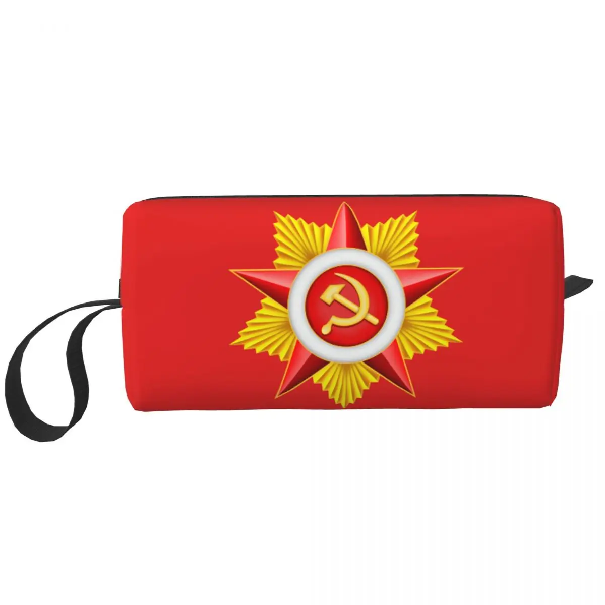 Red Srar Soviet Union Symbol Cosmetic Bag Cute Russian CCCP USSR Socialist Flag Makeup Case Beauty Storage Toiletry Bags