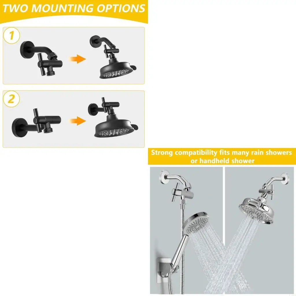 

360 Rotate Shower Extension Arm Rustproof Adjust Metal Bathroom Upgrades