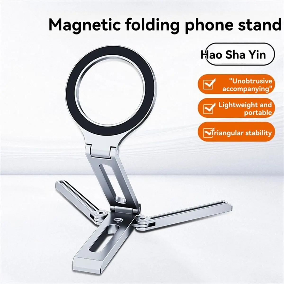Magnetic Phone Tripod Multifunctional Folding Phone Holder Portable Desktop Phone Mount for Phone Video Recording Travel