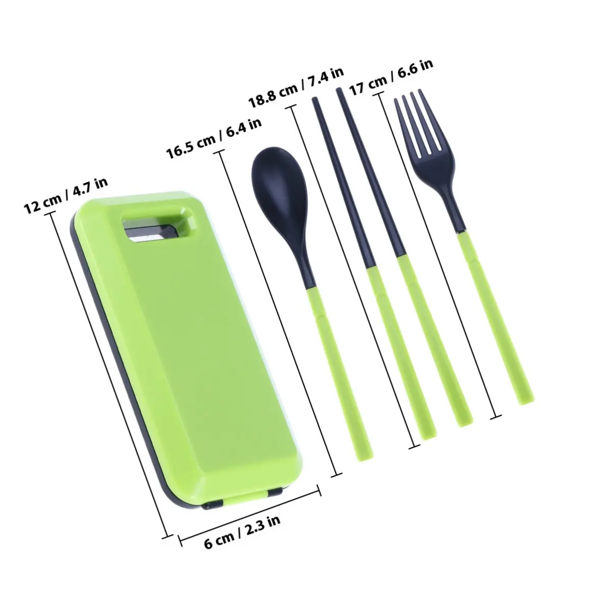 3Pcs Portable Stainless Steel Cutlery Set Foldable Spoon Chopsticks Fork Rust Free Lightweight Dinnerware for Car Camp Hike view 6