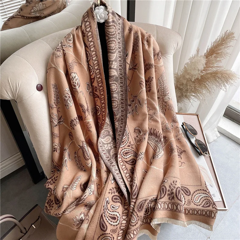 WeHello-Vintage Style Shawl Autumn/Winter High Quality Thermal Scarf Bohemian Ethnic Style Winter Cashmere Shawl