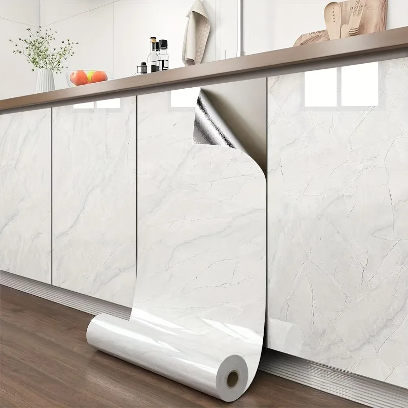 

3D Faux Marble Tile Wall Stickers Waterproof Oil Proof Peel and Stick Backsplash for Kitchen Bathroom Wall Update