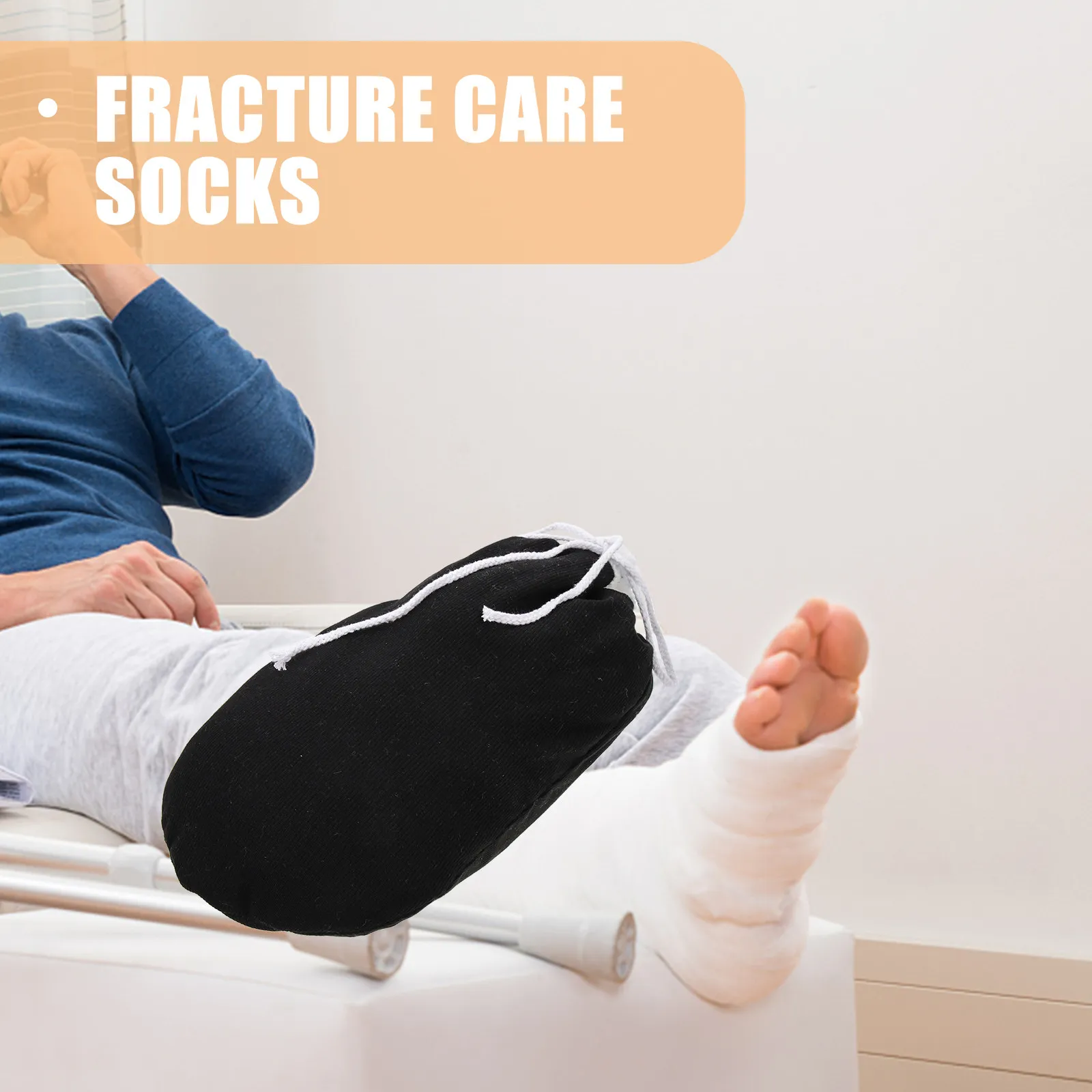 Professional Warm Care Sock Gypsum Foot Cover Adjustable Opening Large Fit for Ankle Support Cast Recovery Swelling Relief view 2