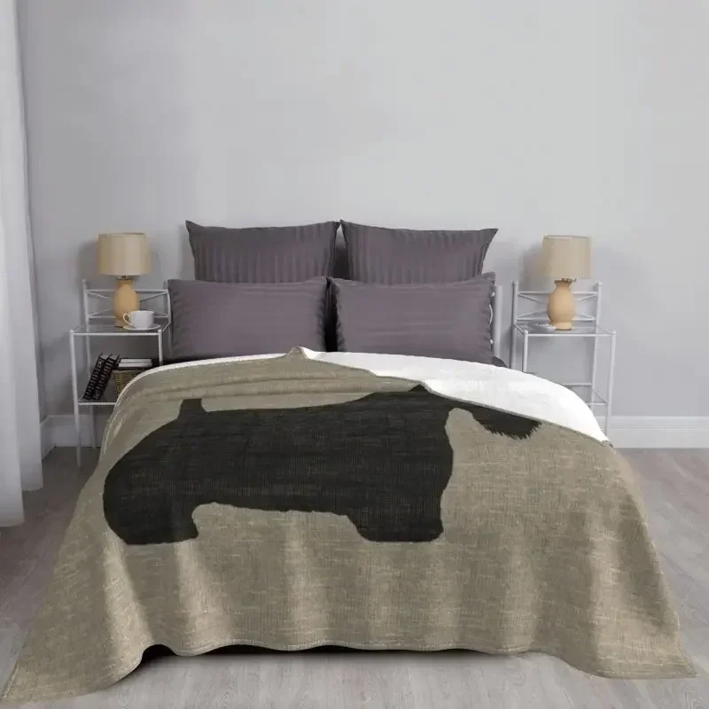 

3D Printed Pattern Baby Blanket Scottie Dog Graphic Home Bed Sofa Picnic Office Cover Decor Comfortable Warm Throw Blankets Kids