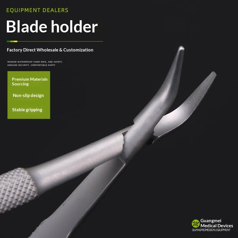 Stainless Steel Blade Holder Ophthalmic Microscope Instrument Fixed Blade Holding Device for Surgical Tools