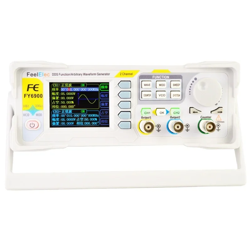 FeelTech FY6900 60M DDS Dual-Channel Arbitrary Waveform Pulse Function Signal Generator With High Quality