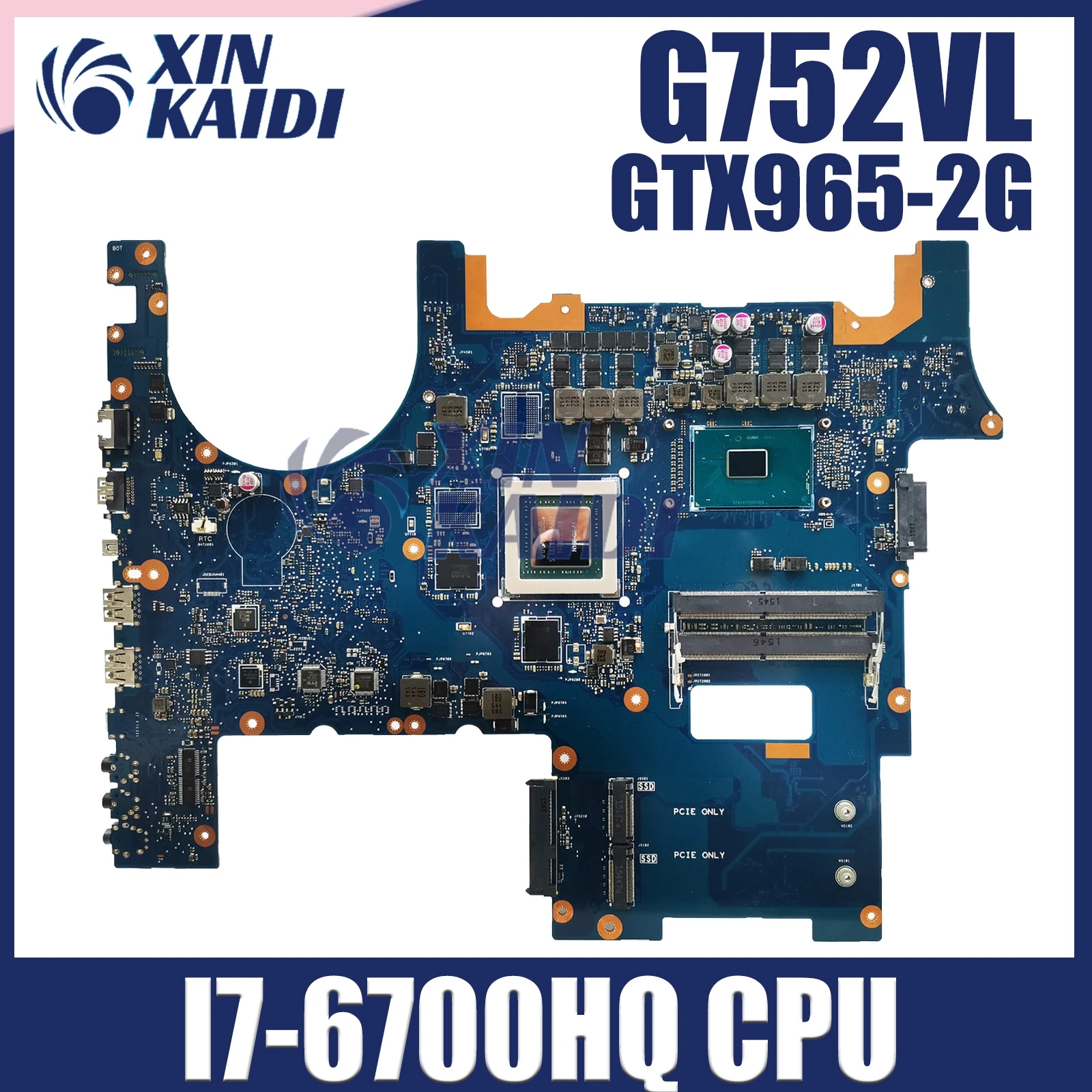 G752VY Laptop Motherboard For ASUS ROG GFX752 GFX752V G752VT G752VL Mainboard with I7-6700HQ CPU GTX980M GTX970M GTX965M