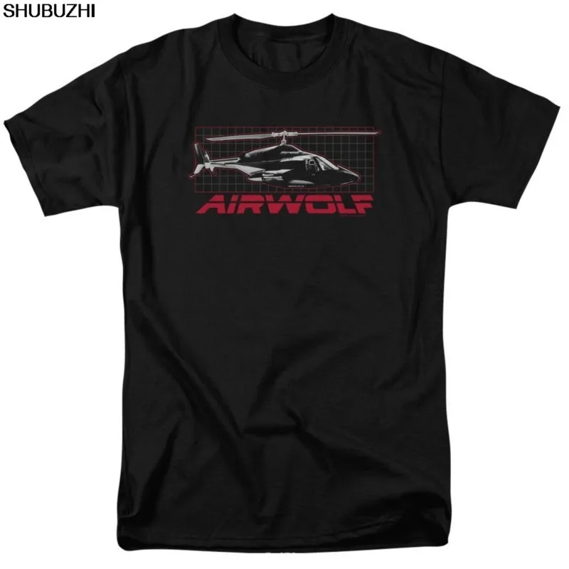 Airwolf TV Series Air Wolf Helicopter on Grid Licensed Tee Shirt Adult Cool Casual pride t shirt men Unisex Fashion sbz1121