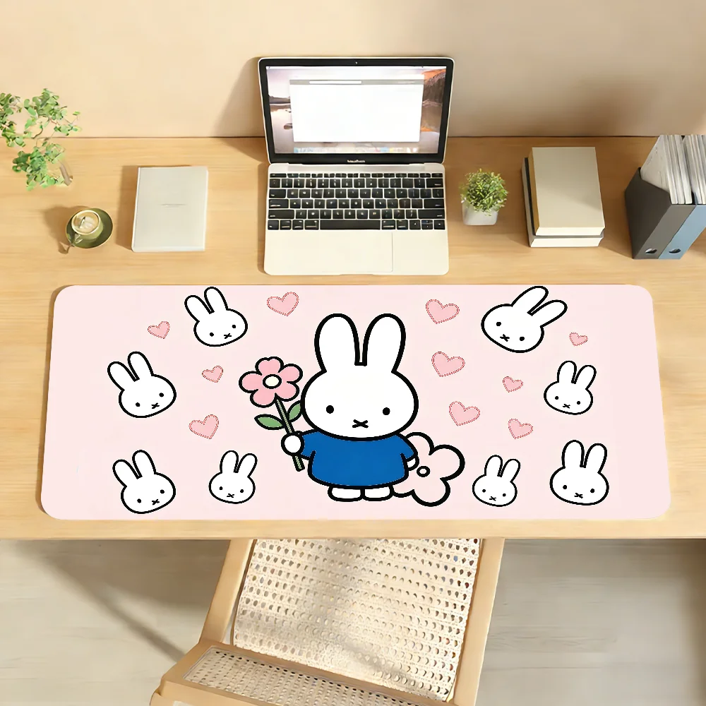 Cartoon M-Miffy Mouse Pad For Office Gaming And Keyboards Non-Slip Large Waterproof