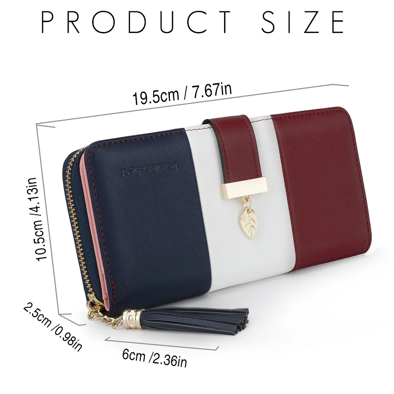 Pomelo Best Most Fashion Zipper Wallets Womens large capacity Purses Handbags Coin Purse Cards Holder PU Leather Billfold Wallet