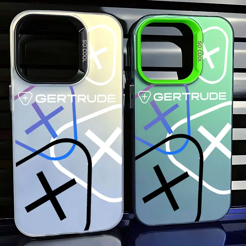Preciosa funda de teléfono G-Gertrudes a la moda para iPhone 16 15 14 13 12 11 mini Pro Max X XR XSMAX 8 7 Plus, funda trasera mate anticaída