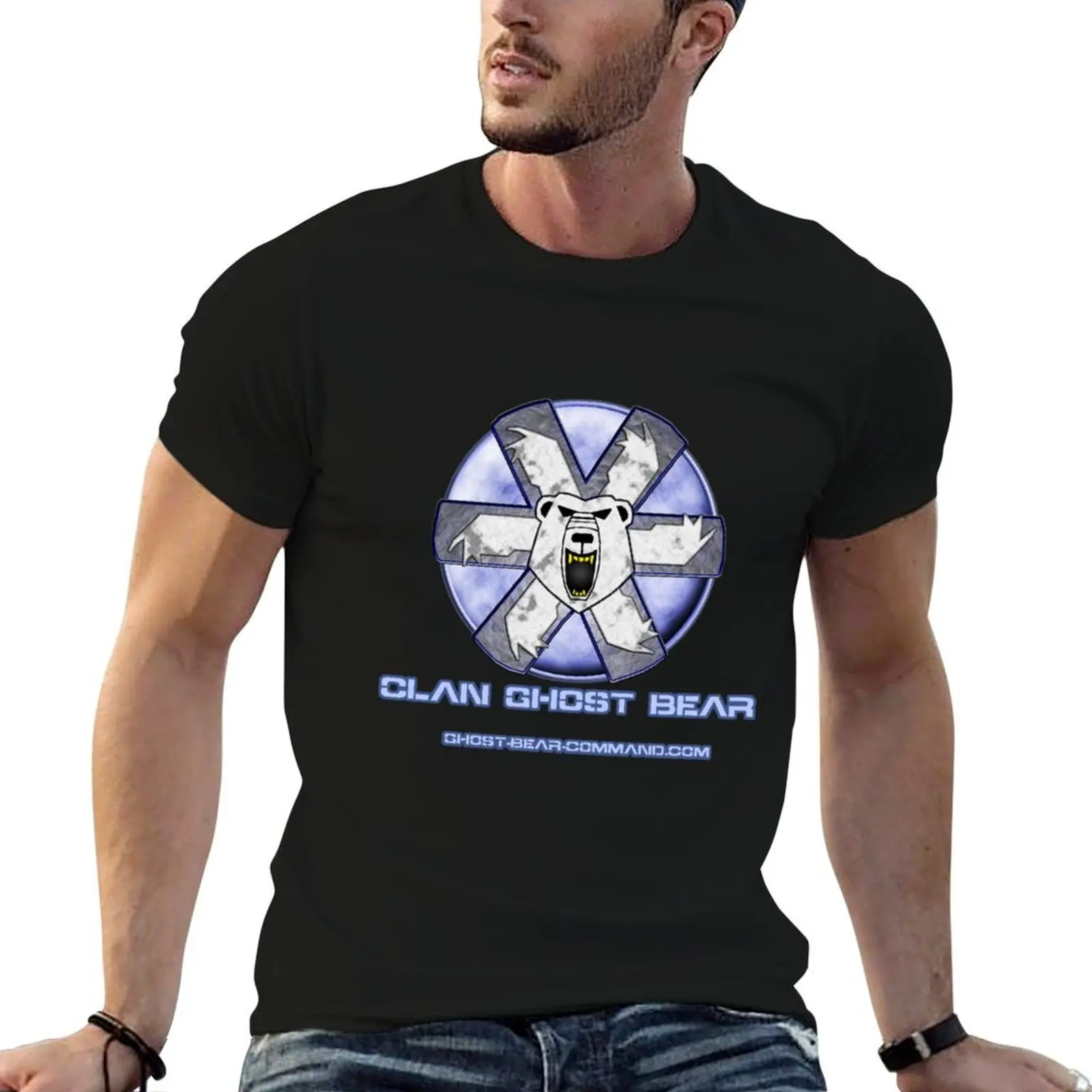 Ghost Bear Community Logo T-Shirt Casual Pattern Print Tee Shirt