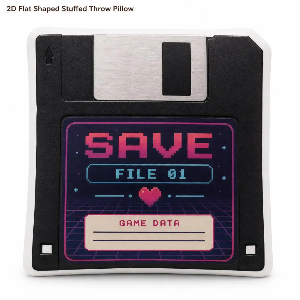 Save File Floppy Disk Game Data Retro Plush Pillow Cushion Irregular Stuffed Throw Pillow Home Decor Gift Sofa Bed Home