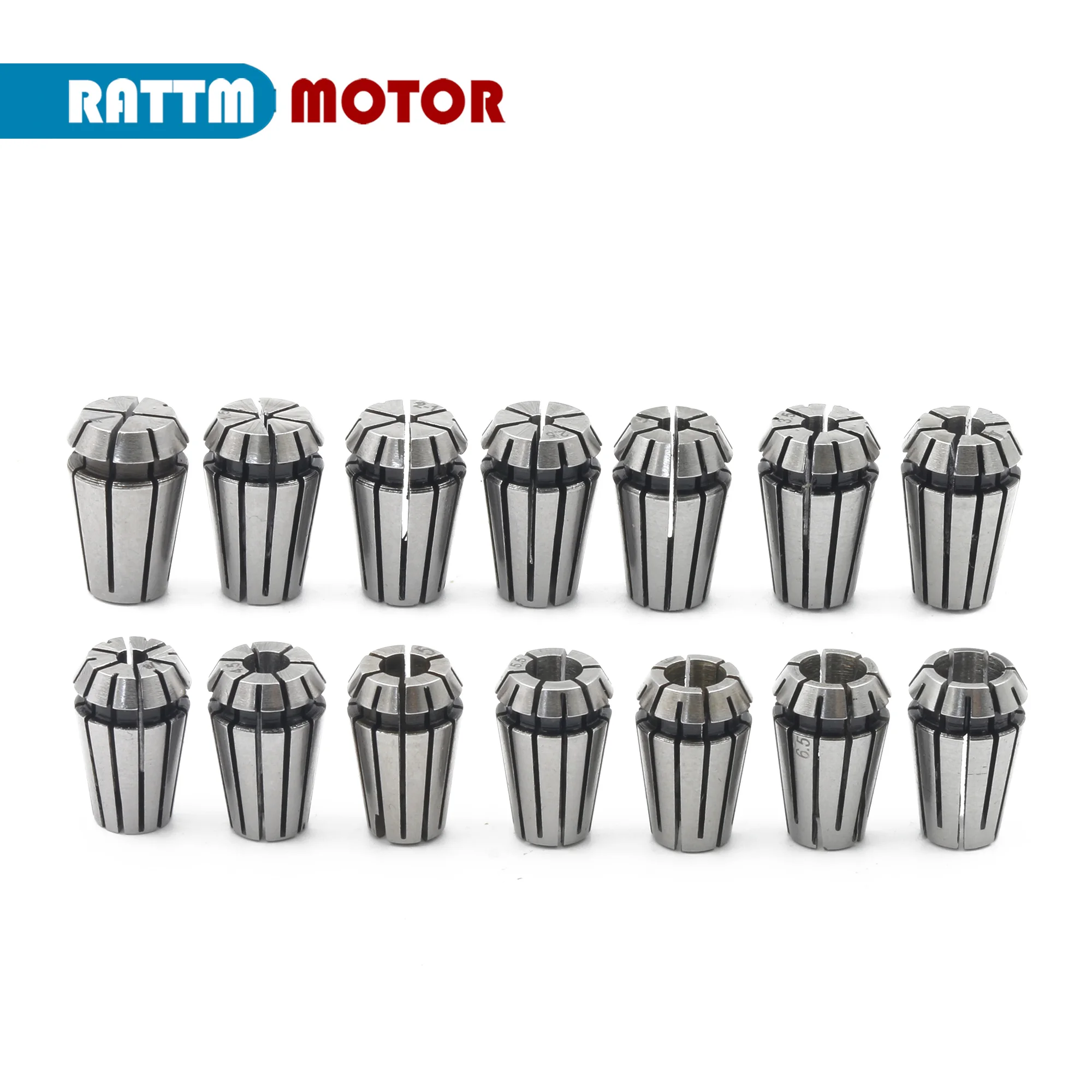 EU Free ship Full set ER11 (1-7mm) 14pcs collet beating 0.1mm precision spring collet for CNC milling 0.8kw 1.5KW spindle motor