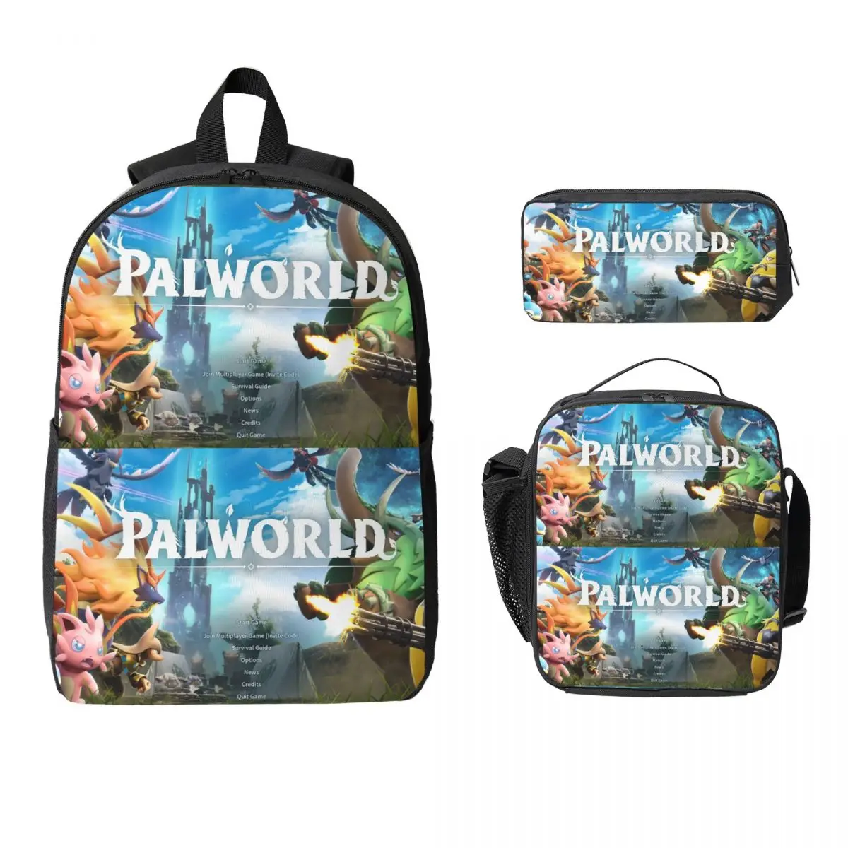 

Рюкзак Palworld Game Lover, студенческая сумка для книг для мальчиков и девочек, школьная сумка, сумки на плечо для ноутбука, 3 шт., изолированная сумка для обеда, пенал