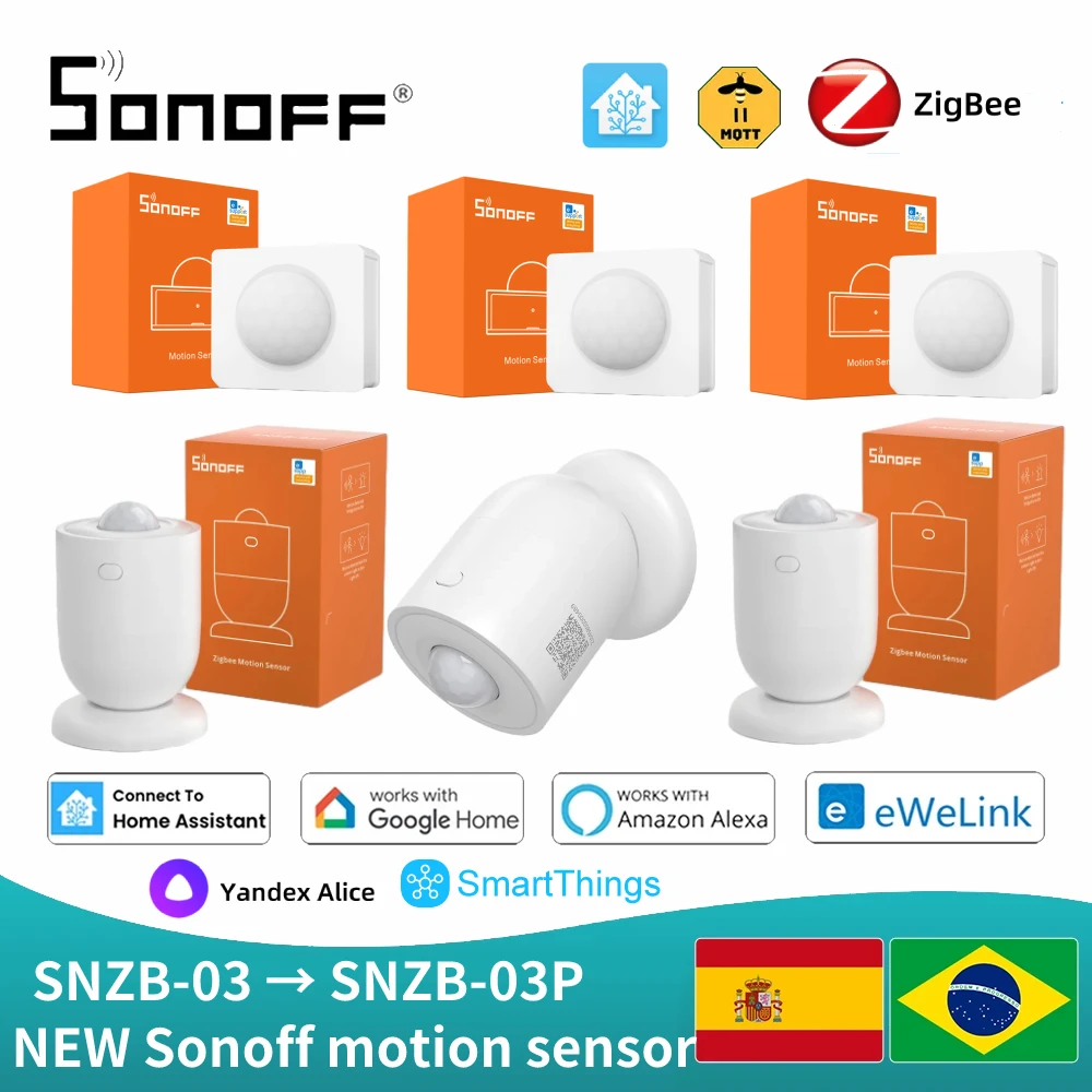 SONOFF SNZB-03/SNZB-03P Zigbee Motion Sensor environment light detection Work With Alexa Google Home Assistant mqtt smartthings