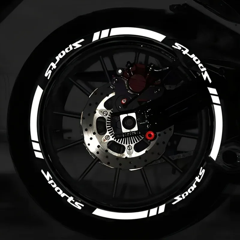 ملصقات عجلة عاكسة، شارات إطارات الدراجات النارية، حروف رياضية أوتوماتيكية مقاومة للماء من مادة PVC - مجموعة من 16 قطعة، ملصقات عجلة الدراجة النارية،