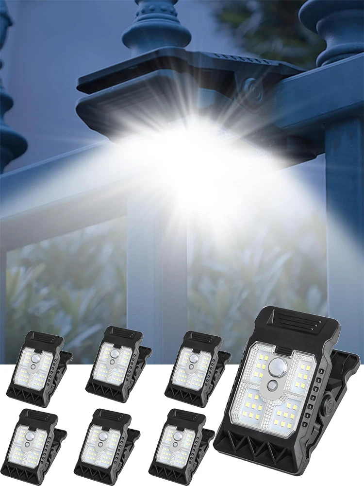 Clip-on-Solarleuchten für den Außenbereich, wasserdichte LEDs, Bewegungsmelder-Leuchten, 3 Modi, 3 Montagemöglichkeiten, Solar-Sicherheitsbeleuchtung für Zaun