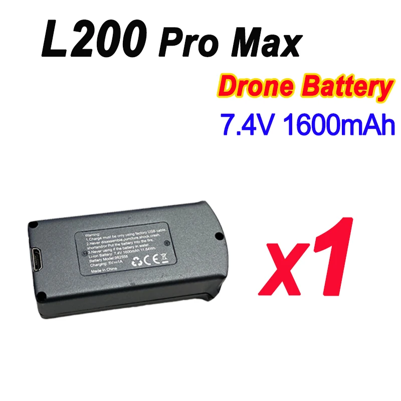 LYZRC L200 PRO MAX Drone Battery 7.4V 1600mAh For L200 Pro Max GPS Brushless RC Quadcopter Parts Spare Batteries