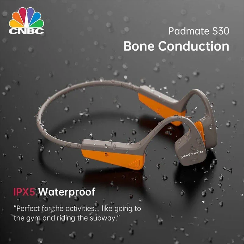 Padmate S30 Bone Conduction Open-Ear Sport Earbuds IPX5 Waterproof Long Battery Life Bluetooth 5.0 Headset Lightweight for Sport