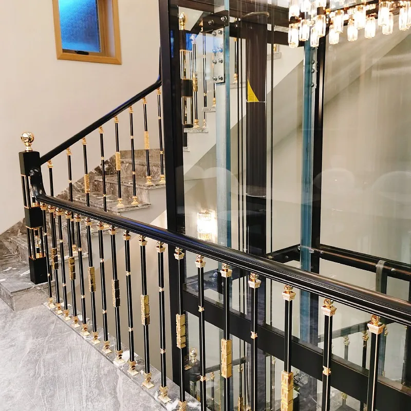 

Villa aluminum alloy staircase handrail column indoor household Chinese rotating guardrail rural self-built house self-improveme