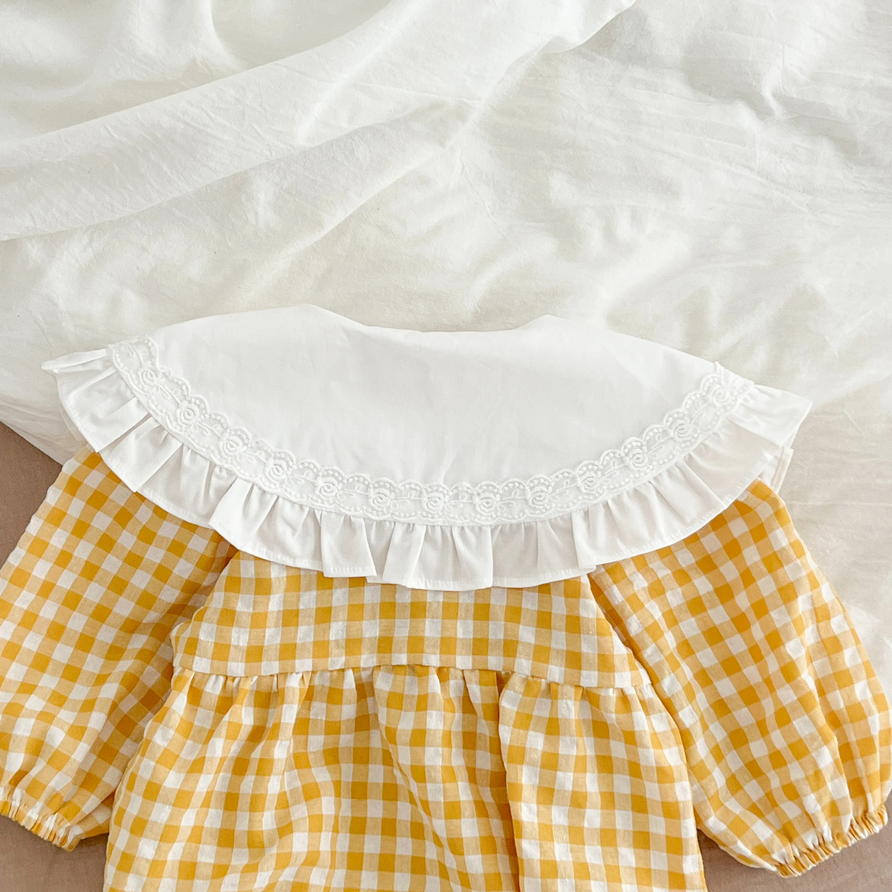 Neue Weihnachten Kleinkind Baby Mädchen Strampler Lange Ärmel Grid Strampler Herbst Neugeborenen 0-24M Spleißen Infant Baby mädchen Rot Overall – Detail 21