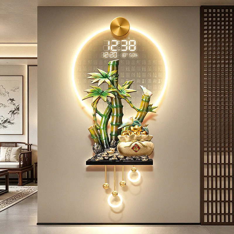Hulu living room electronic clock perpetual calendar 2026 new model rising steadily mural light