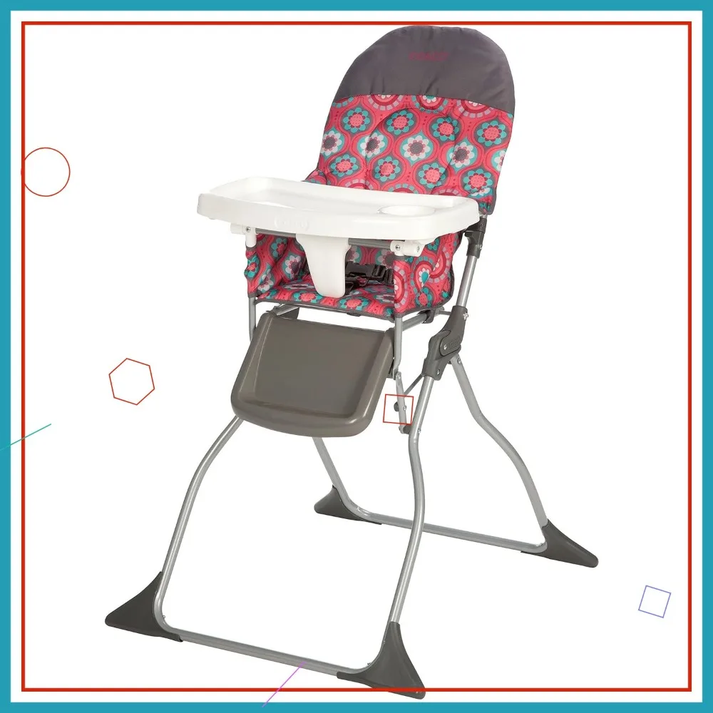 كرسي مرتفع للأطفال قابل للطي مع صينية قابلة للتعديل، خفيف الوزن وسهل التنظيف للسفر والاستخدام المنزلي #1