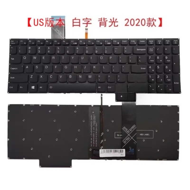 For Lenovo Ideapad Gaming 3-15ACH6 3-15ARH05 3-15IHU6 US Layout Blue White Backlit Keyboard