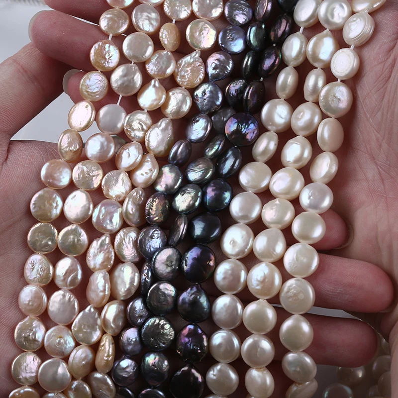 

AA Wholesale Freshwater Button Coin Pearl 10-11mm Loose Beads 16'' For Jewelry Making