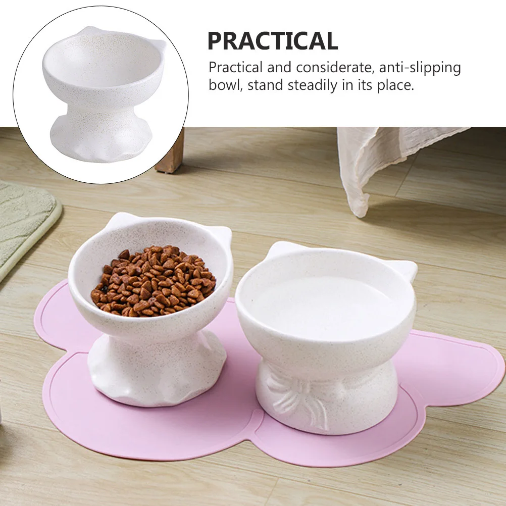 

1pc Ceramic Inclined Cat Bowl 30° Anti-Slip Feeding Food Water Bowl For Cats Dogs Kitten Pet Supplies Safe Smooth Surface