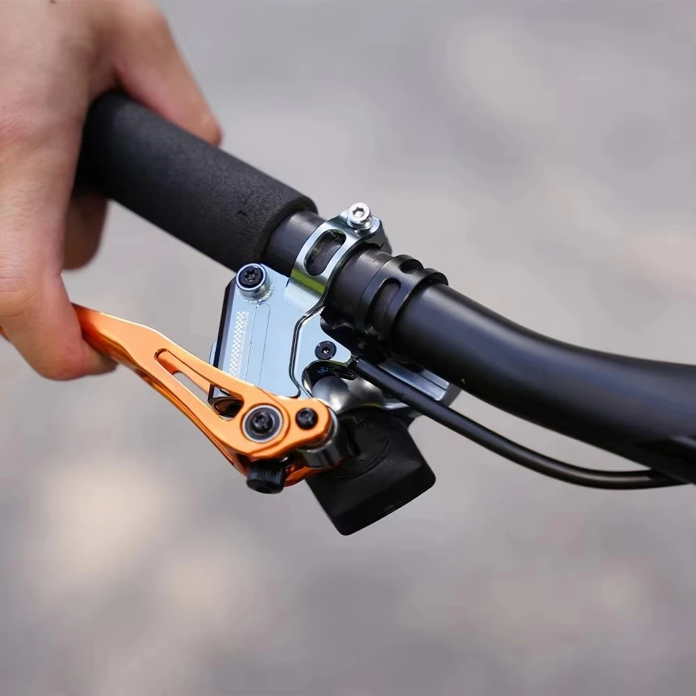 Hydraulic Disc Brake, 4-Piston Caliper with Internal Routing & Quick Release, Mountain Bike Brake for XC AM Climbing Off-Road