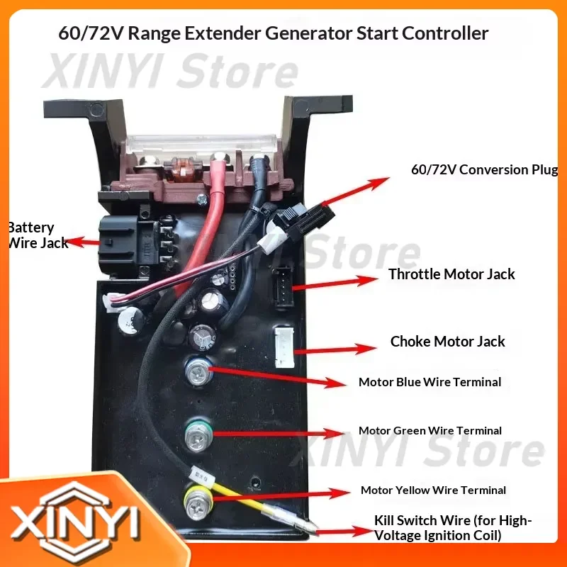 for 60V 72V Electric Vehicle Range Extender Generator Start Controller Dual frequency Automatic Self start and Self stop