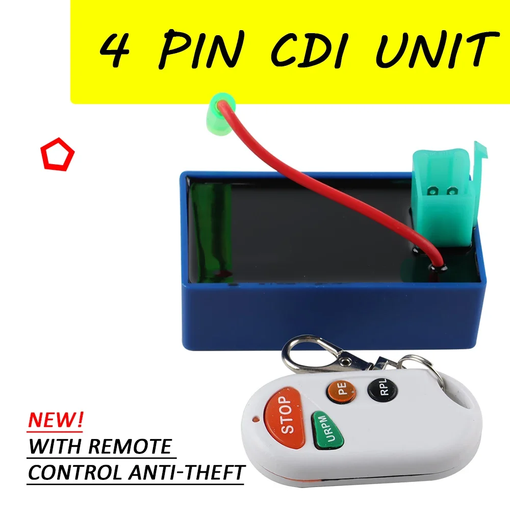 Caixa de ignição cdi para motocicleta, 4 pinos, controle remoto, antirroubo, ignição cdi para onda ativa 110 jet 50 phowix 50 atv150 tornado parte