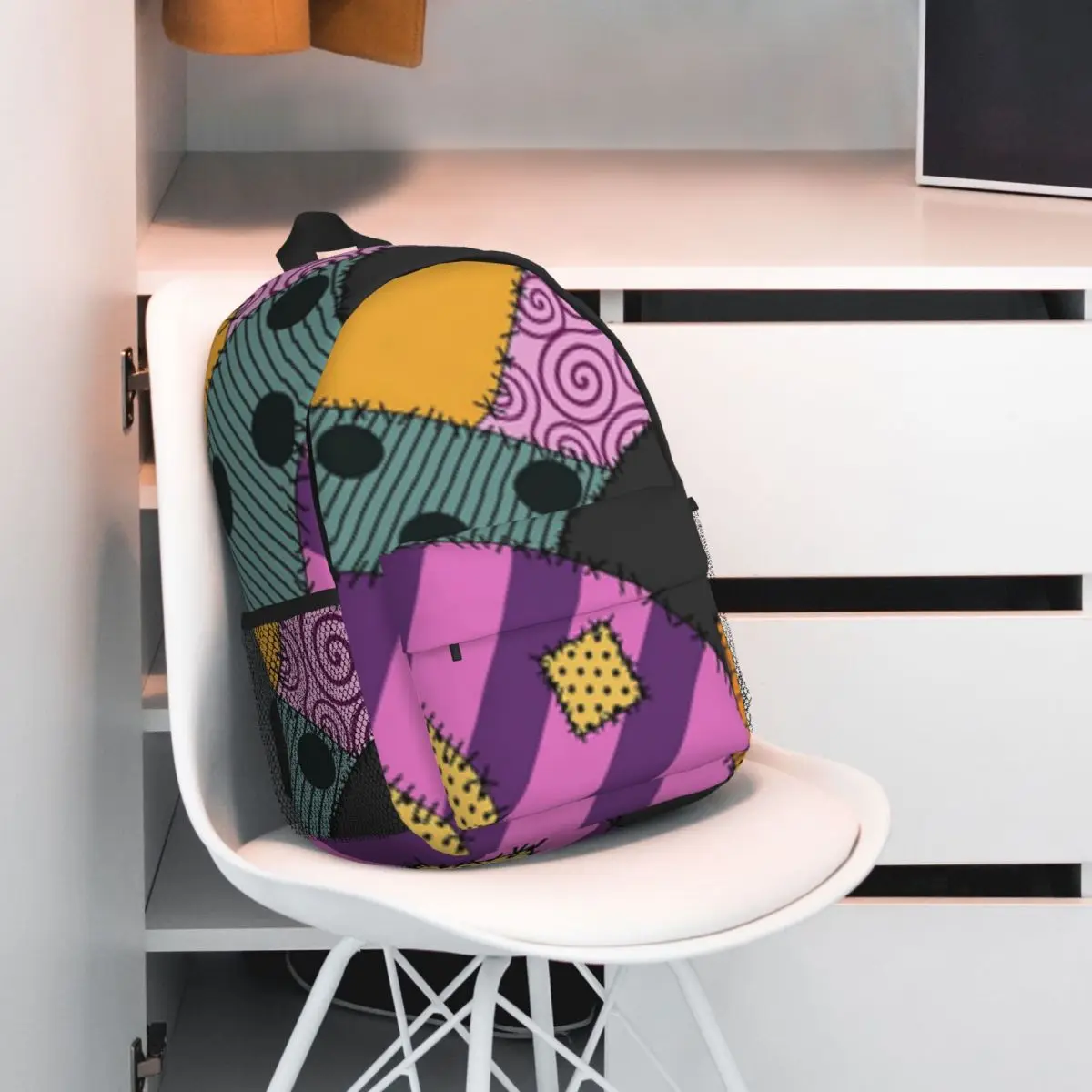 Mochila leve impressão, elegante mochila padrão, novo, 15 Polegada