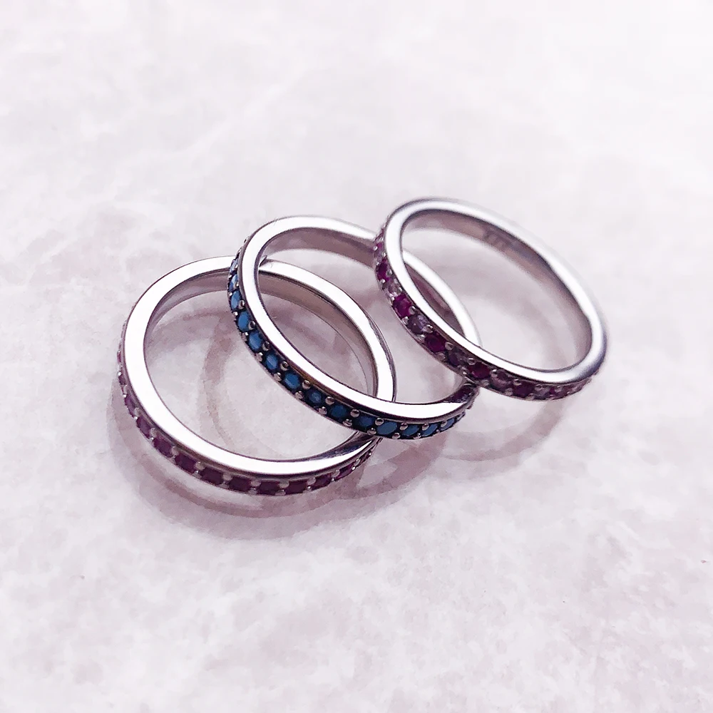 Women's Colorful Zircon 925 Sterling Silver Ring