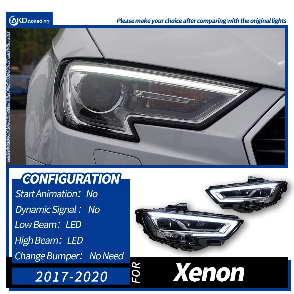 ヘッドライトアウディA3 2017-2021車 автомобильные товары led drl