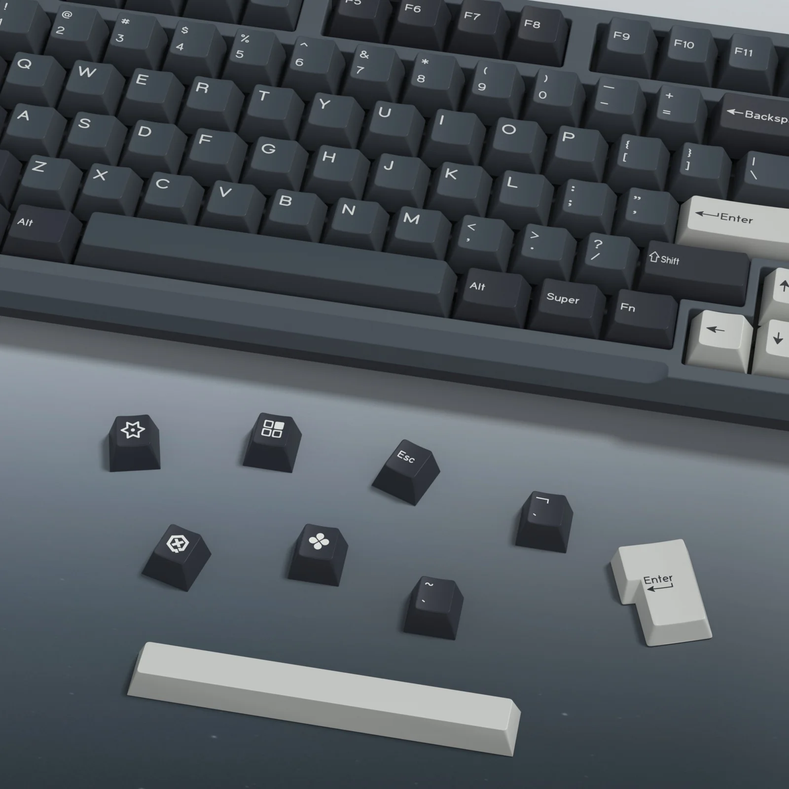 KBDiy-GBrosApollo Keycaps pour clavier mécanique, PBT, double injection, commutateurs MX, ISO 176, prédire, bricolage personnalisé, aucun profil