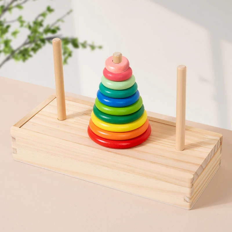 لعبة حلقات التراص الملونة، الفرز بالألوان وممارسة التسلسل، تعمل الأطفال على تطور مهارات التفكير من خلال اللعب - فائق الذكاء! #1